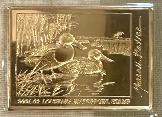 LOUISIANA #13 2001 STATE DUCK STAMP Gold Medal Cast Imprint of NORTHERN SHOVELER By Murrell Butler